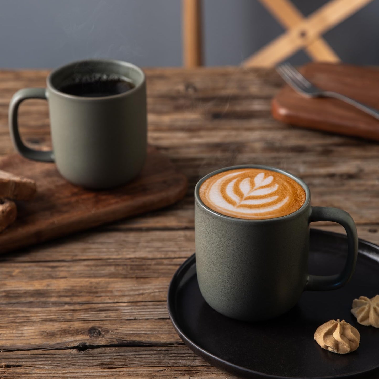 Boliano 14oz Ceramic Coffee Mugs – Set of 6, Reactive Glaze
