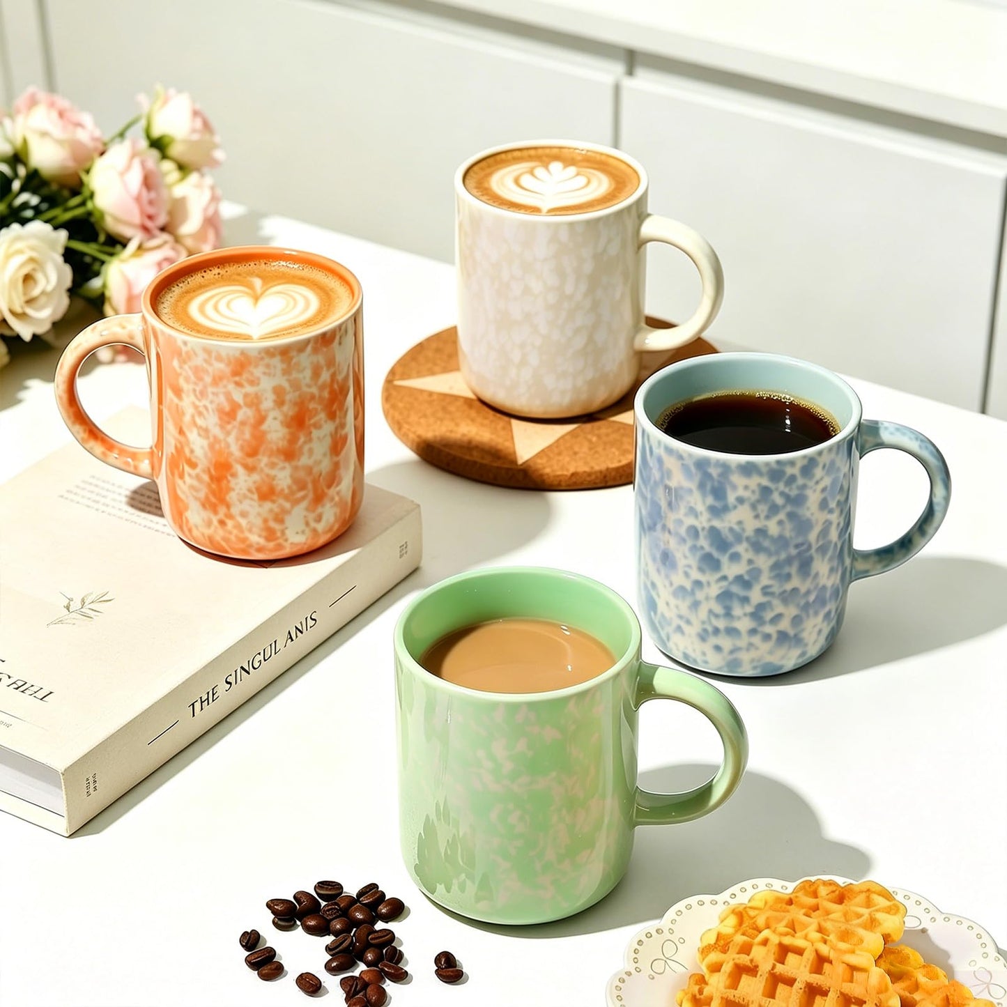 Boliano 17oz Ceramic Coffee Mugs – Set of 4